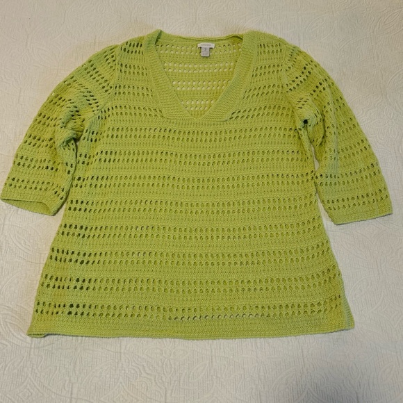 Chico’s lime green mesh sweater. - Picture 1 of 4